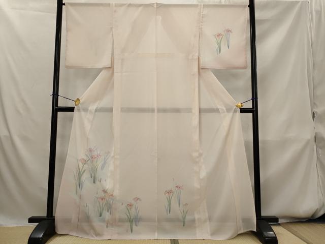 平和屋着物＊夏物　訪問着　絽　流水草花文　暈し染め　銀彩　洗える着物　AABK8772st