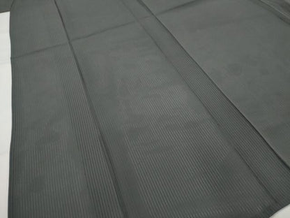 平和屋着物＊夏物　色無地　縦絽　消炭色　正絹　逸品　AABK8773st