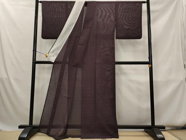 平和屋着物＊夏物　洗える最高級着物　＜英＞はなぶさ謹製　色無地　変わり絽　似せ紫色　洗える着物　AABK8775st