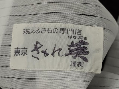 平和屋着物＊夏物　洗える最高級着物　＜英＞はなぶさ謹製　色無地　変わり絽　似せ紫色　洗える着物　AABK8775st