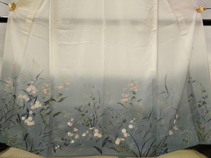平和屋着物＊夏物　京友禅　阪東峰彩　訪問着　草花文　暈し染め　正絹　逸品　AABK8777st