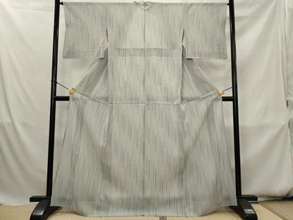 平和屋着物＊夏物　明石ちぢみ　縞　正絹　逸品　AABK8784st