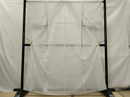 平和屋着物＊夏物　小紋　絽　竹縞　洗える着物　AABK8788st