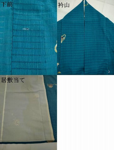 平和屋着物＊夏物　小紋　絽縮緬　花鞠文　洗える着物　AABK8789st