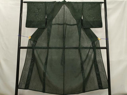 平和屋着物＊夏物　小紋　紗　幾何学文様　正絹　逸品　AABK8796st