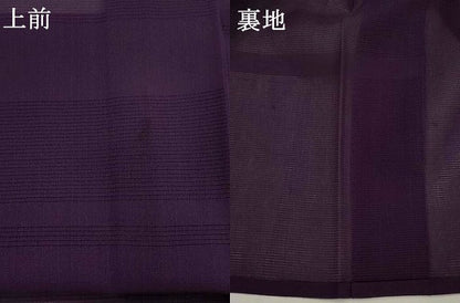 平和屋着物＊夏物　色無地　紗　深紫色　正絹　逸品　AABK8800st