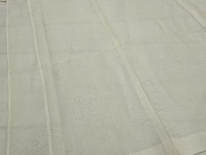 平和屋着物＊夏物　長襦袢　流水草花文紗　生成り色　麻　逸品　AABK8802st