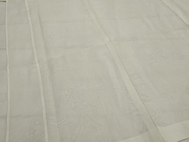 平和屋着物＊夏物　長襦袢　流水草花文紗　生成り色　麻　逸品　AABK8802st