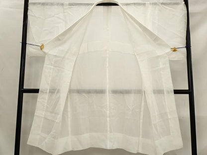 平和屋着物＊夏物　長襦袢　絽　小千谷本麻絽　生成り色　反端付き　麻　逸品　AABK8808st