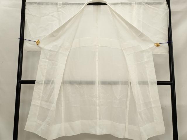 平和屋着物＊夏物　長襦袢　絽　小千谷本麻絽　生成り色　反端付き　麻　逸品　AABK8808st