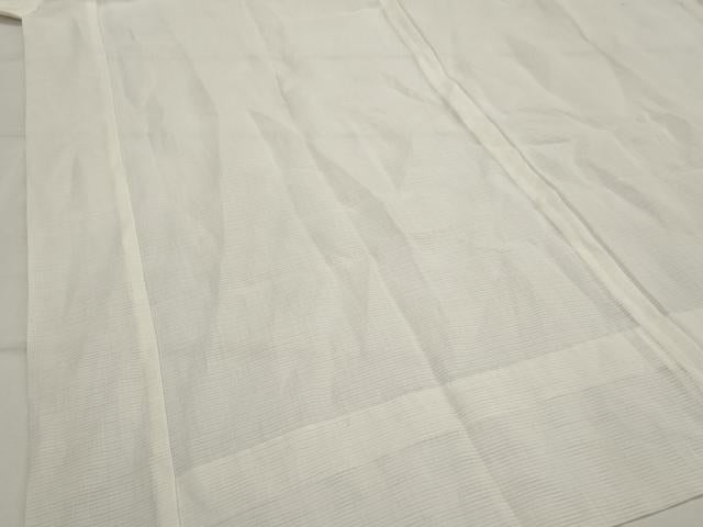 平和屋着物＊夏物　長襦袢　絽　小千谷本麻絽　生成り色　反端付き　麻　逸品　AABK8808st