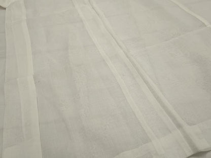 平和屋着物＊夏物　長襦袢　草花文紗　生成り色　麻　逸品　AABK8809st