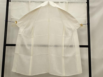 平和屋着物＊夏物　長襦袢　草花文紗　生成り色　麻　逸品　AABK8810st