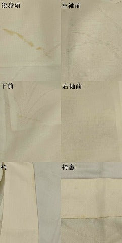 平和屋着物＊夏物　長襦袢　草花文紗　生成り色　洗える着物　AABK8811st