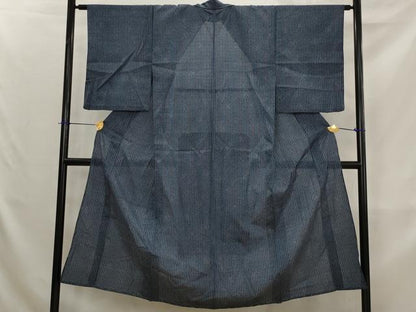 平和屋着物＊夏物　お召　紗　葉づくし　正絹　逸品　AABK8814st