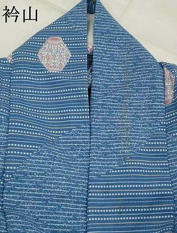 平和屋着物＊夏物　小紋　紗　陶器花文　洗える着物　AABK8817st