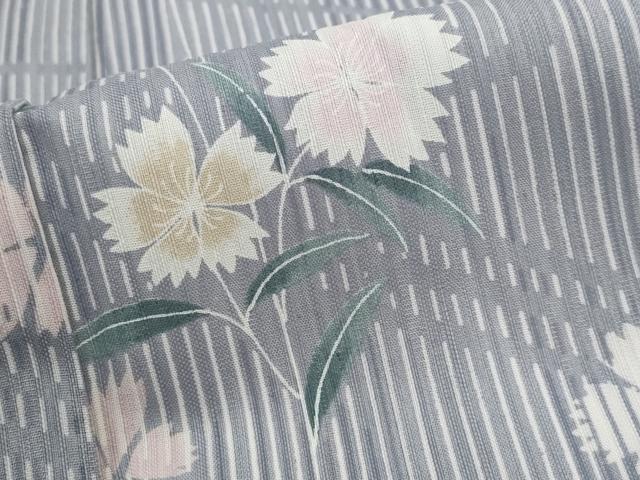 平和屋着物＊夏物　小紋　流水花文　さんび謹製　洗える着物　AABK8818st