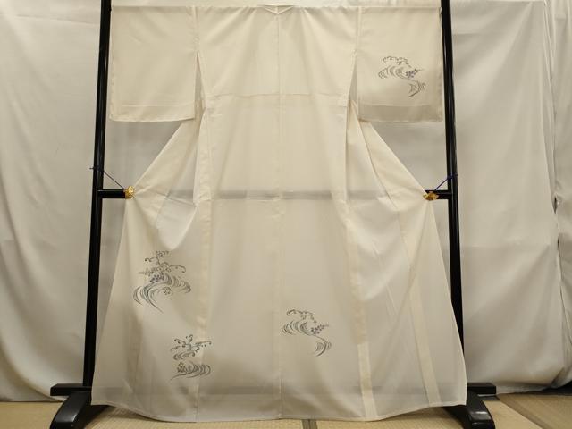 平和屋着物＊夏物　訪問着　絽　流水花文　暈し染め　銀彩　洗える着物　未使用　AABK8820st