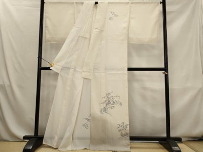 平和屋着物＊夏物　訪問着　絽　流水花文　暈し染め　銀彩　洗える着物　未使用　AABK8820st