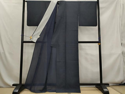 平和屋着物＊夏物　小紋　紗　亀甲柄　洗える着物　AABK8828st