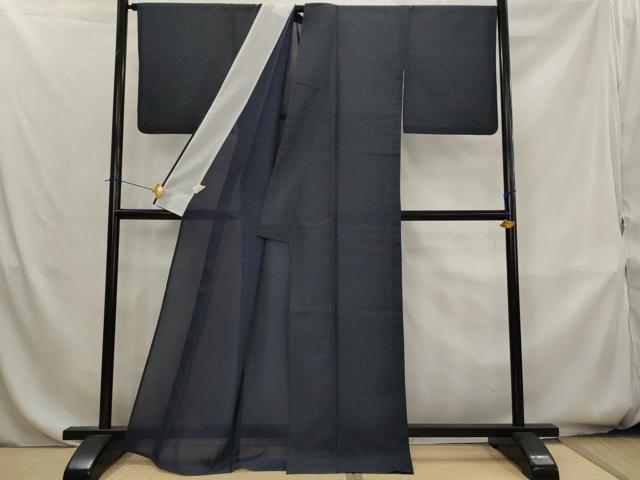 平和屋着物＊夏物　小紋　紗　亀甲柄　洗える着物　AABK8828st