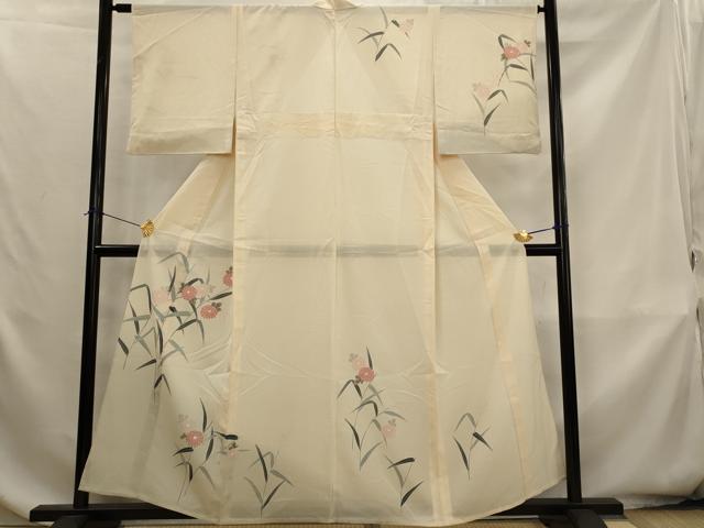 平和屋着物＊夏物　訪問着　友禅　絽　草花文　暈し染め　正絹　逸品　AABK8834st