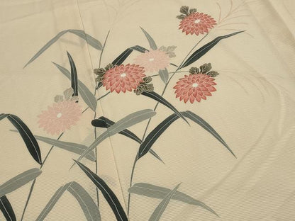 平和屋着物＊夏物　訪問着　友禅　絽　草花文　暈し染め　正絹　逸品　AABK8834st
