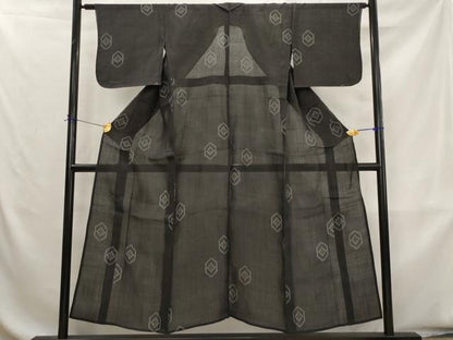 平和屋着物＊夏物　上布　亀甲文　麻　逸品　AABK8836st