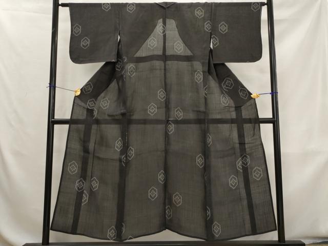 平和屋着物＊夏物　上布　亀甲文　麻　逸品　AABK8836st