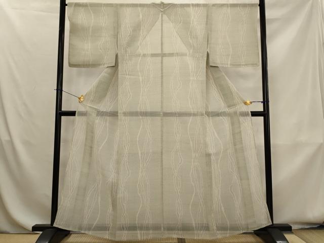 平和屋着物＊夏物　紗紬　間道　正絹　逸品　AABK8838st