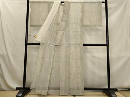 平和屋着物＊夏物　紗紬　間道　正絹　逸品　AABK8838st