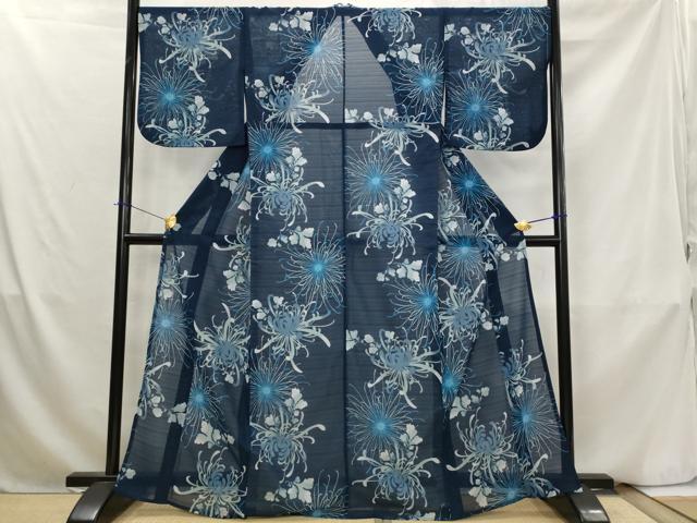 平和屋着物＊夏物　小紋　変わり絽　乱菊　洗える着物　AABK8842st