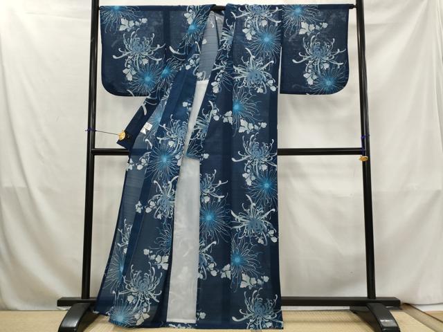 平和屋着物＊夏物　小紋　変わり絽　乱菊　洗える着物　AABK8842st