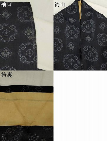 平和屋着物＊夏物　重要無形文化財　本場宮古上布　格子　苧麻　逸品　AABK8846st