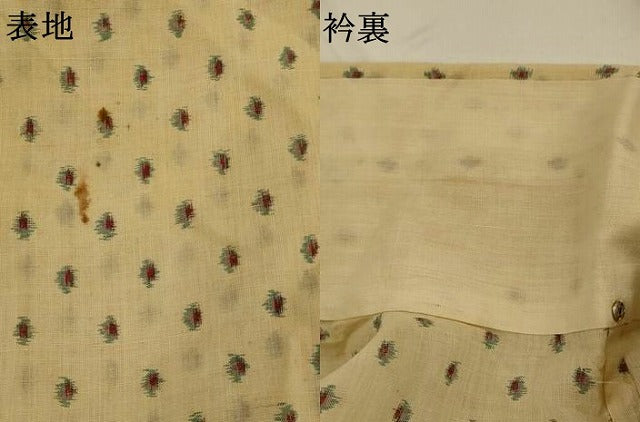 平和屋着物＊夏物　小紋　紗　霞文　綿麻　AABK8849st
