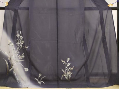 平和屋着物＊夏物　訪問着　絽　カラー　暈し染め　金銀彩　ロング丈　正絹　逸品　AABK8851st