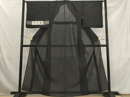 平和屋着物＊夏物　粋紗絣　草葉文　証紙付き　正絹　逸品　AABK8852st