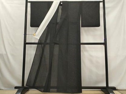 平和屋着物＊夏物　粋紗絣　草葉文　証紙付き　正絹　逸品　AABK8852st