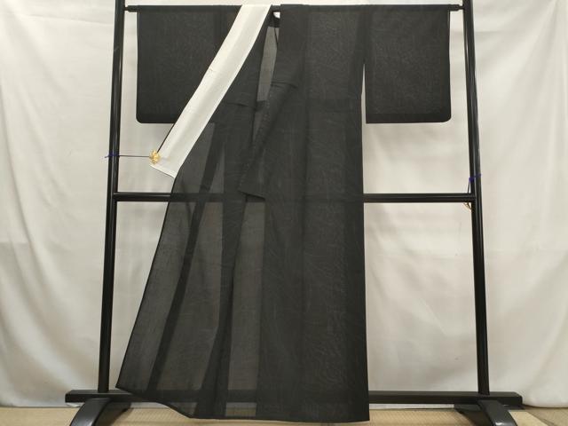 平和屋着物＊夏物　粋紗絣　草葉文　証紙付き　正絹　逸品　AABK8852st