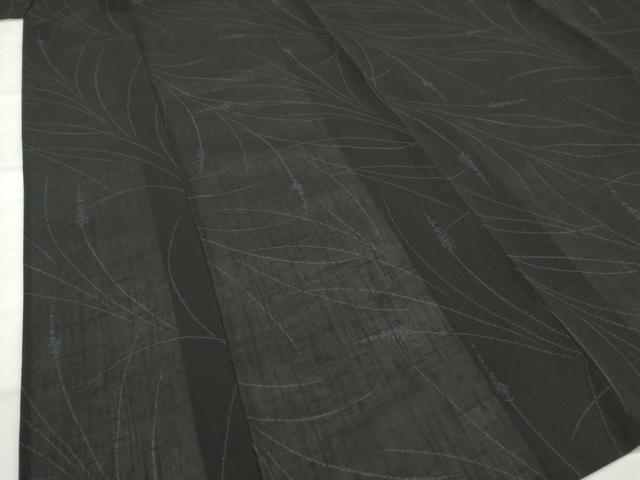 平和屋着物＊夏物　粋紗絣　草葉文　証紙付き　正絹　逸品　AABK8852st