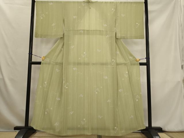 平和屋着物＊夏物　小紋　絽縮緬　舞桜文　洗える着物　AABK8853st