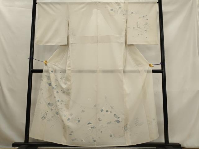 平和屋着物＊夏物　訪問着　絽　流水花文　金彩　正絹　逸品　AABK8855st