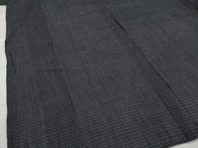 平和屋着物＊夏物　男性　重要無形文化財　本場宮古上布　格子　苧麻　逸品　AABK8857st