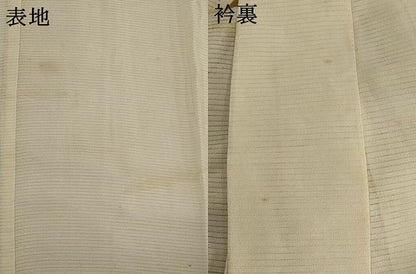 平和屋着物＊夏物　長襦袢　絽縮緬　生成り色　正絹　逸品　AABK8864st