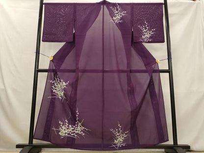 平和屋着物＊夏物　訪問着　絽　流水草花文　洗える着物　AABK8871st
