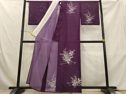 平和屋着物＊夏物　訪問着　絽　流水草花文　洗える着物　AABK8871st