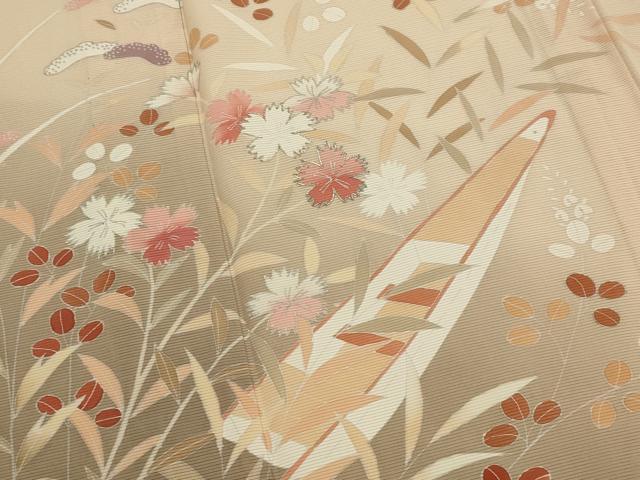 平和屋着物＊夏物　訪問着　絽　駒刺繍　花舟文　暈し染め　銀彩　正絹　逸品　AABK8876st