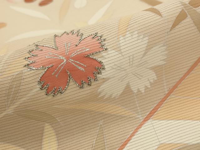 平和屋着物＊夏物　訪問着　絽　駒刺繍　花舟文　暈し染め　銀彩　正絹　逸品　AABK8876st
