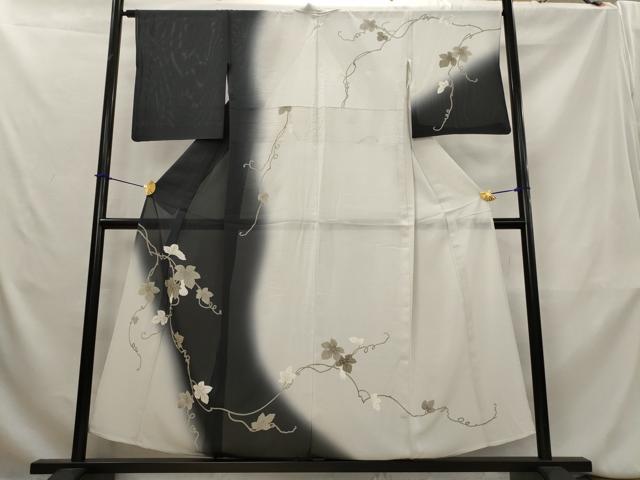 平和屋着物＊夏物　訪問着　絽　糸瓜　暈し染め　金彩　正絹　逸品　AABK8879st