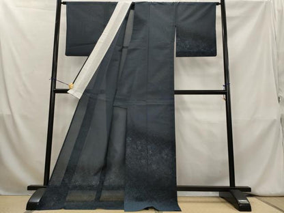 平和屋着物＊夏物　訪問着　夏大島　草花文　ロング丈　正絹　逸品　AABK8882st